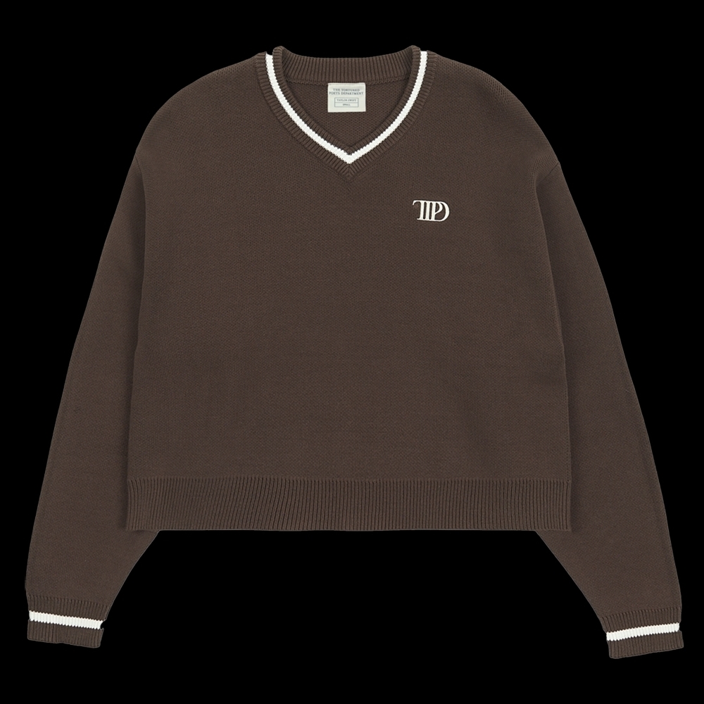 Taylor Swift Brown V-Neck Sweater TTPD Med
